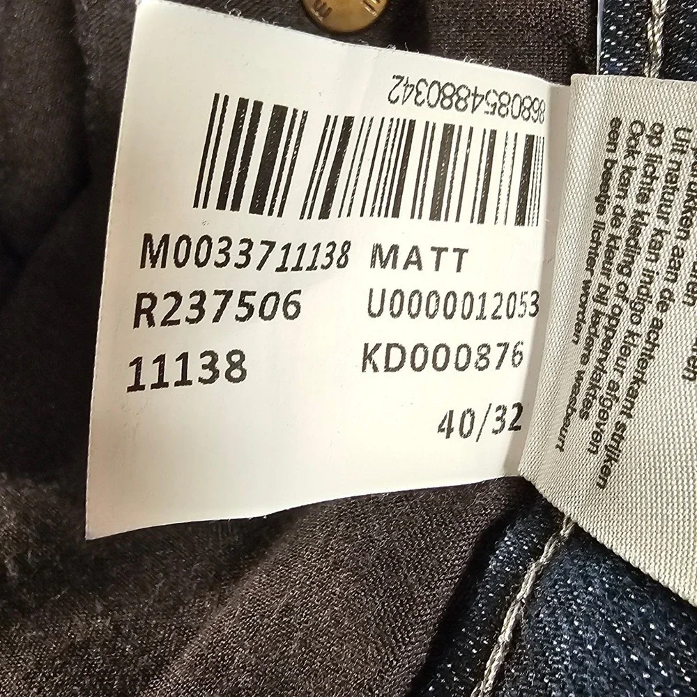 Mavi Matt Relaxed Straight Leg Jeans Mens 40x32 Dark Wash Denim